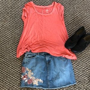 OLD NAVY jean sequined mini skirt | 2